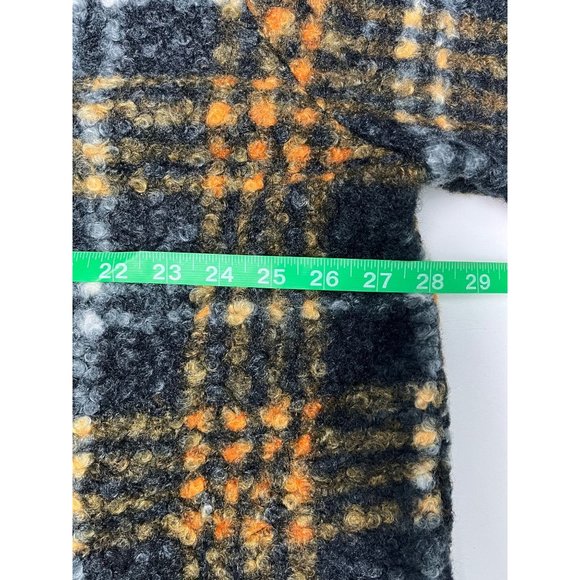 NWT Ava & Viv 2X Women’s Curly Fleece Plaid Jacket Black Gold Shirt Shacket - Picture 11 of 12